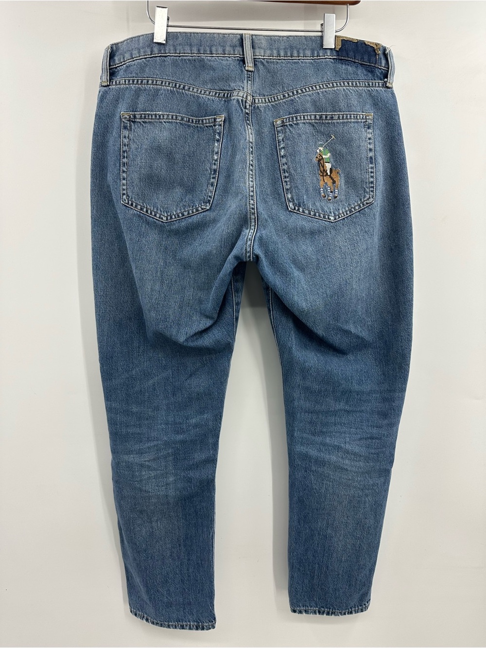 Polo Ralph Lauren Embroidered Big Pony Pocket Avery Boyfriend Patchwork Jeans - Picture 2 of 16